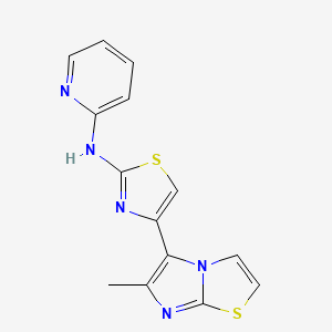 molecular formula C14H11N5S2 B5290102 N-[4-(6-methylimidazo[2,1-b][1,3]thiazol-5-yl)-1,3-thiazol-2-yl]-2-pyridinamine 
