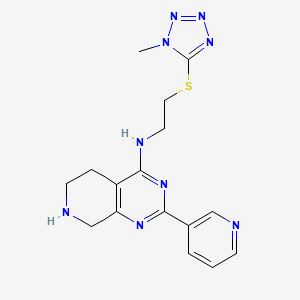 molecular formula C16H19N9S B5290133 N-{2-[(1-methyl-1H-tetrazol-5-yl)thio]ethyl}-2-pyridin-3-yl-5,6,7,8-tetrahydropyrido[3,4-d]pyrimidin-4-amine 