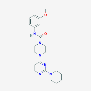 molecular formula C21H28N6O2 B5290159 N-(3-methoxyphenyl)-4-[2-(1-piperidinyl)-4-pyrimidinyl]-1-piperazinecarboxamide 