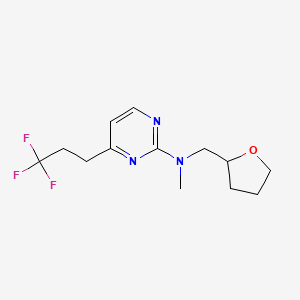 molecular formula C13H18F3N3O B5290328 N-methyl-N-(tetrahydrofuran-2-ylmethyl)-4-(3,3,3-trifluoropropyl)pyrimidin-2-amine 