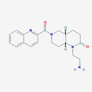 molecular formula C20H24N4O2 B5290332 rel-(4aS,8aR)-1-(2-aminoethyl)-6-(2-quinolinylcarbonyl)octahydro-1,6-naphthyridin-2(1H)-one hydrochloride 