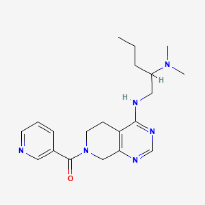 molecular formula C20H28N6O B5290379 N~2~,N~2~-dimethyl-N~1~-[7-(pyridin-3-ylcarbonyl)-5,6,7,8-tetrahydropyrido[3,4-d]pyrimidin-4-yl]pentane-1,2-diamine 