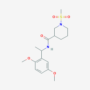 molecular formula C17H26N2O5S B5290391 N-[1-(2,5-dimethoxyphenyl)ethyl]-1-(methylsulfonyl)-3-piperidinecarboxamide 
