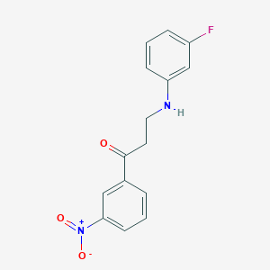 molecular formula C15H13FN2O3 B5290442 3-[(3-fluorophenyl)amino]-1-(3-nitrophenyl)propan-1-one 