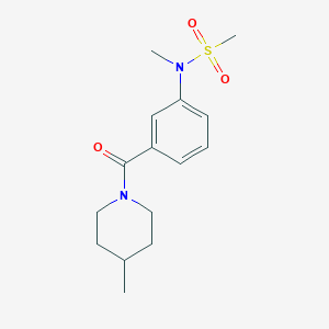 molecular formula C15H22N2O3S B5290611 N-methyl-N-{3-[(4-methyl-1-piperidinyl)carbonyl]phenyl}methanesulfonamide 