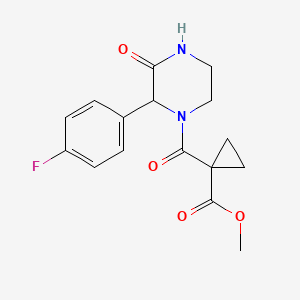 molecular formula C16H17FN2O4 B5290669 methyl 1-{[2-(4-fluorophenyl)-3-oxopiperazin-1-yl]carbonyl}cyclopropanecarboxylate 
