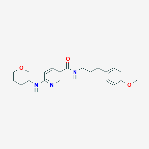 molecular formula C21H27N3O3 B5290736 N-[3-(4-methoxyphenyl)propyl]-6-(tetrahydro-2H-pyran-3-ylamino)nicotinamide 