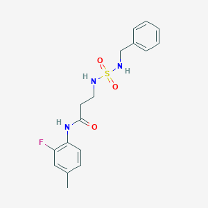 molecular formula C17H20FN3O3S B5290789 N~3~-[(benzylamino)sulfonyl]-N~1~-(2-fluoro-4-methylphenyl)-beta-alaninamide 