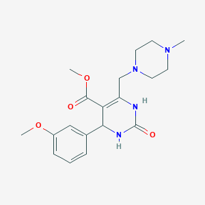 molecular formula C19H26N4O4 B5290810 methyl 4-(3-methoxyphenyl)-6-[(4-methyl-1-piperazinyl)methyl]-2-oxo-1,2,3,4-tetrahydro-5-pyrimidinecarboxylate 