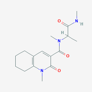 molecular formula C16H23N3O3 B5290945 N,1-dimethyl-N-[1-methyl-2-(methylamino)-2-oxoethyl]-2-oxo-1,2,5,6,7,8-hexahydroquinoline-3-carboxamide 