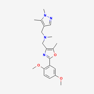molecular formula C20H26N4O3 B5290981 1-[2-(2,5-dimethoxyphenyl)-5-methyl-1,3-oxazol-4-yl]-N-[(1,5-dimethyl-1H-pyrazol-4-yl)methyl]-N-methylmethanamine 