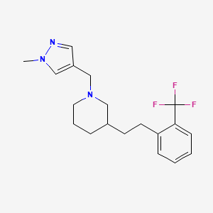 molecular formula C19H24F3N3 B5290989 1-[(1-methyl-1H-pyrazol-4-yl)methyl]-3-{2-[2-(trifluoromethyl)phenyl]ethyl}piperidine 