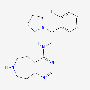 molecular formula C20H26FN5 B5291055 N-[2-(2-fluorophenyl)-2-(1-pyrrolidinyl)ethyl]-6,7,8,9-tetrahydro-5H-pyrimido[4,5-d]azepin-4-amine dihydrochloride 