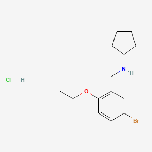 molecular formula C14H21BrClNO B5291111 N-[(5-bromo-2-ethoxyphenyl)methyl]cyclopentanamine;hydrochloride 