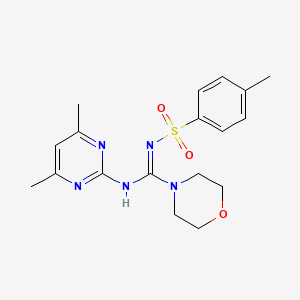 molecular formula C18H23N5O3S B5291227 N-{(Z)-1-[(4,6-DIMETHYL-2-PYRIMIDINYL)AMINO]-1-MORPHOLINOMETHYLIDENE}-4-METHYL-1-BENZENESULFONAMIDE 