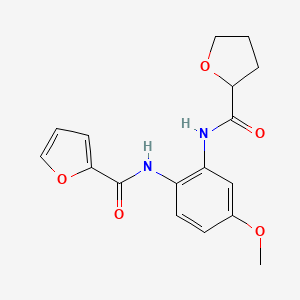 molecular formula C17H18N2O5 B5291318 N-{4-methoxy-2-[(tetrahydrofuran-2-ylcarbonyl)amino]phenyl}furan-2-carboxamide 