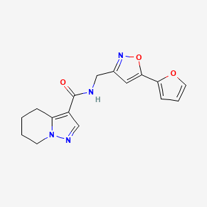 molecular formula C16H16N4O3 B5291324 N-{[5-(2-furyl)isoxazol-3-yl]methyl}-4,5,6,7-tetrahydropyrazolo[1,5-a]pyridine-3-carboxamide 