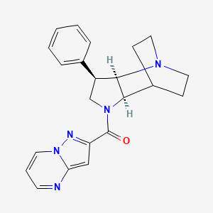 molecular formula C22H23N5O B5291349 [(2R,3R,6R)-3-phenyl-1,5-diazatricyclo[5.2.2.02,6]undecan-5-yl]-pyrazolo[1,5-a]pyrimidin-2-ylmethanone 