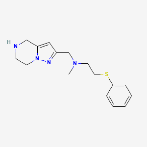 molecular formula C16H22N4S B5291362 N-methyl-2-phenylsulfanyl-N-(4,5,6,7-tetrahydropyrazolo[1,5-a]pyrazin-2-ylmethyl)ethanamine 