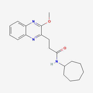 molecular formula C19H25N3O2 B5291498 N~1~-Cycloheptyl-3-(3-methoxy-2-quinoxalinyl)propanamide 