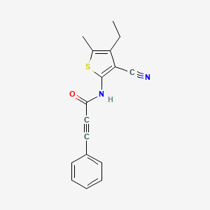 molecular formula C17H14N2OS B5291512 N-(3-cyano-4-ethyl-5-methylthiophen-2-yl)-3-phenylprop-2-ynamide 