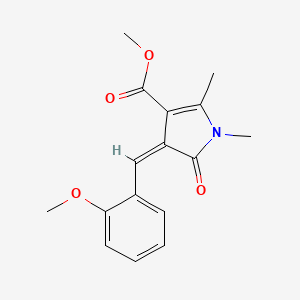 molecular formula C16H17NO4 B5291808 Methyl (4Z)-4-[(2-methoxyphenyl)methylidene]-1,2-dimethyl-5-oxo-4,5-dihydro-1H-pyrrole-3-carboxylate 