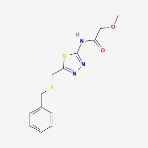 molecular formula C13H15N3O2S2 B5292082 N-{5-[(benzylsulfanyl)methyl]-1,3,4-thiadiazol-2-yl}-2-methoxyacetamide 