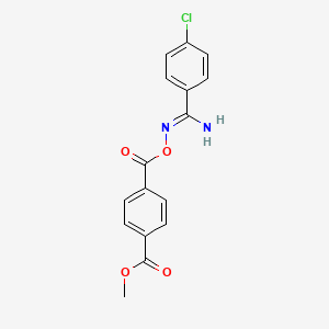 molecular formula C16H13ClN2O4 B5292191 METHYL 4-[({[(Z)-1-AMINO-1-(4-CHLOROPHENYL)METHYLIDENE]AMINO}OXY)CARBONYL]BENZOATE 