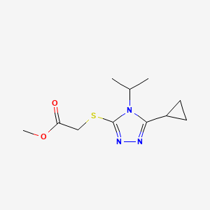 molecular formula C11H17N3O2S B5292290 METHYL 2-[(5-CYCLOPROPYL-4-ISOPROPYL-4H-1,2,4-TRIAZOL-3-YL)SULFANYL]ACETATE 