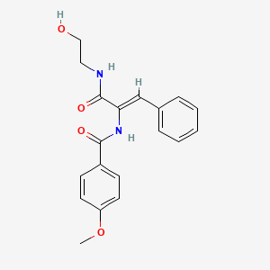 molecular formula C19H20N2O4 B5292961 N-[(Z)-3-(2-hydroxyethylamino)-3-oxo-1-phenylprop-1-en-2-yl]-4-methoxybenzamide 