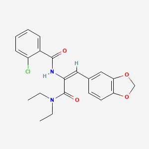 molecular formula C21H21ClN2O4 B5293071 N-[(E)-1-(1,3-benzodioxol-5-yl)-3-(diethylamino)-3-oxoprop-1-en-2-yl]-2-chlorobenzamide 