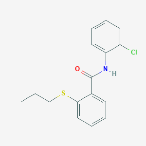 molecular formula C16H16ClNOS B5293129 N-(2-chlorophenyl)-2-(propylsulfanyl)benzamide 