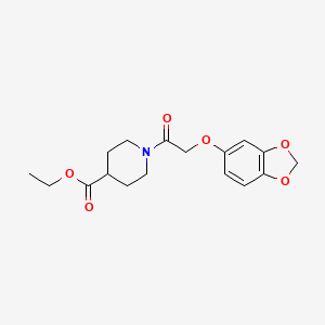 molecular formula C17H21NO6 B5293261 ETHYL 1-[2-(2H-1,3-BENZODIOXOL-5-YLOXY)ACETYL]PIPERIDINE-4-CARBOXYLATE 