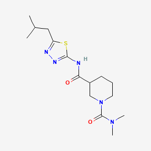 molecular formula C15H25N5O2S B5293291 N1,N1-DIMETHYL-N3-[5-(2-METHYLPROPYL)-1,3,4-THIADIAZOL-2-YL]PIPERIDINE-1,3-DICARBOXAMIDE 