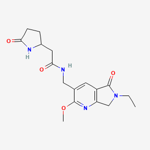 molecular formula C17H22N4O4 B5293653 N-[(6-ethyl-2-methoxy-5-oxo-6,7-dihydro-5H-pyrrolo[3,4-b]pyridin-3-yl)methyl]-2-(5-oxopyrrolidin-2-yl)acetamide 