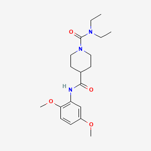 molecular formula C19H29N3O4 B5293716 N~4~-(2,5-dimethoxyphenyl)-N~1~,N~1~-diethylpiperidine-1,4-dicarboxamide 