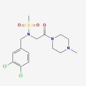 molecular formula C15H21Cl2N3O3S B5293791 N-[(3,4-dichlorophenyl)methyl]-N-[2-(4-methylpiperazin-1-yl)-2-oxoethyl]methanesulfonamide 