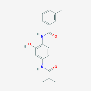 molecular formula C18H20N2O3 B5293914 N-[2-hydroxy-4-(2-methylpropanoylamino)phenyl]-3-methylbenzamide 