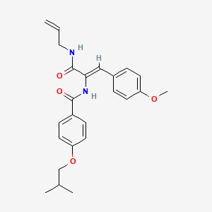 molecular formula C24H28N2O4 B5294035 N-[(Z)-1-(4-methoxyphenyl)-3-oxo-3-(prop-2-enylamino)prop-1-en-2-yl]-4-(2-methylpropoxy)benzamide 