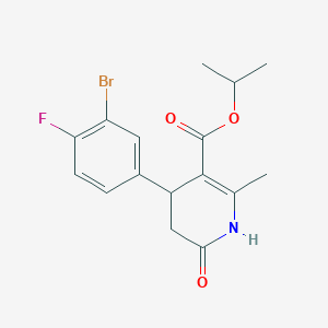 molecular formula C16H17BrFNO3 B5294252 Propan-2-yl 4-(3-bromo-4-fluorophenyl)-2-methyl-6-oxo-1,4,5,6-tetrahydropyridine-3-carboxylate 