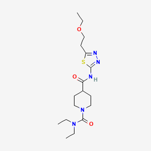 molecular formula C17H29N5O3S B5294497 N~4~-[5-(2-ethoxyethyl)-1,3,4-thiadiazol-2-yl]-N~1~,N~1~-diethylpiperidine-1,4-dicarboxamide 