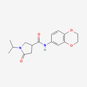 molecular formula C16H20N2O4 B5294641 N-(2,3-dihydro-1,4-benzodioxin-6-yl)-5-oxo-1-(propan-2-yl)pyrrolidine-3-carboxamide 