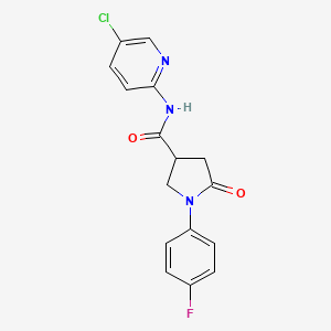 molecular formula C16H13ClFN3O2 B5294947 N-(5-chloropyridin-2-yl)-1-(4-fluorophenyl)-5-oxopyrrolidine-3-carboxamide 