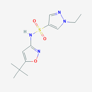 molecular formula C12H18N4O3S B5294957 N-(5-TERT-BUTYL-12-OXAZOL-3-YL)-1-ETHYL-1H-PYRAZOLE-4-SULFONAMIDE 