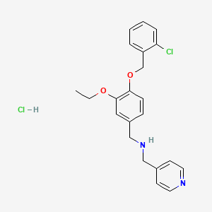 molecular formula C22H24Cl2N2O2 B5294965 N-[[4-[(2-chlorophenyl)methoxy]-3-ethoxyphenyl]methyl]-1-pyridin-4-ylmethanamine;hydrochloride 