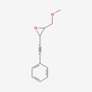molecular formula C12H12O2 B5295087 Oxirane, 2-(2-phenylethynyl)-3-methoxymethyl- 