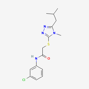 molecular formula C15H19ClN4OS B5295311 N-(3-chlorophenyl)-2-[[4-methyl-5-(2-methylpropyl)-1,2,4-triazol-3-yl]sulfanyl]acetamide 