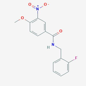 molecular formula C15H13FN2O4 B5295547 N-[(2-fluorophenyl)methyl]-4-methoxy-3-nitrobenzamide 