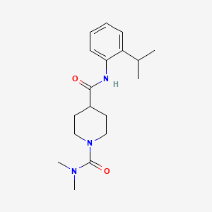molecular formula C18H27N3O2 B5295602 N1,N1-DIMETHYL-N4-[2-(PROPAN-2-YL)PHENYL]PIPERIDINE-1,4-DICARBOXAMIDE 