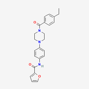 molecular formula C24H25N3O3 B5295779 N-[4-[4-(4-ethylbenzoyl)piperazin-1-yl]phenyl]furan-2-carboxamide 